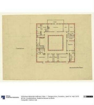 Wohnhaus Alexander Hoffmann, Wien, 1. Obergeschoss, Grundriss,