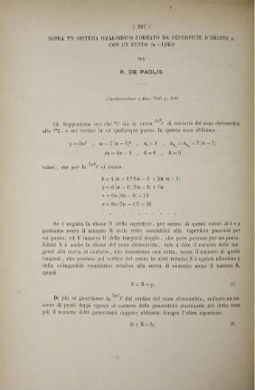 Sopra un sistema omaloidico formato da superficie d'ordine ... .
