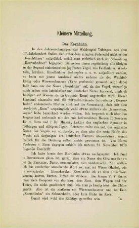 [III.] Kleinere Mitteilungen