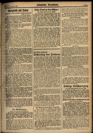 Zweite Ausgabe vom Montag, den 29. Januar 1934.