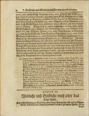 Caput VI. Weltliche und Geistliche mus jeder das seine thun