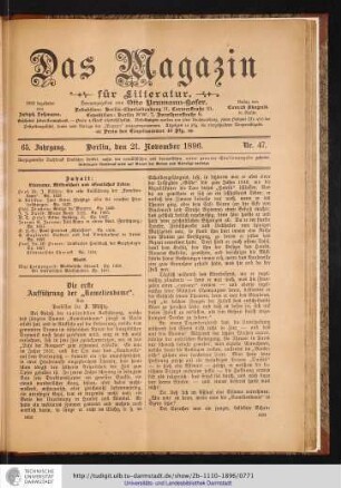 Nr. 47. - 21. November 1896