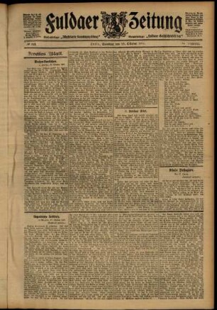 Zweite Ausgabe vom Samstag, den 19. Oktober 1907.