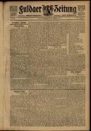 Zweite Ausgabe vom Samstag, den 19. Oktober 1907.