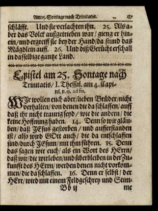 Epistel am 25. Sontage nach Trinitatis/ ...