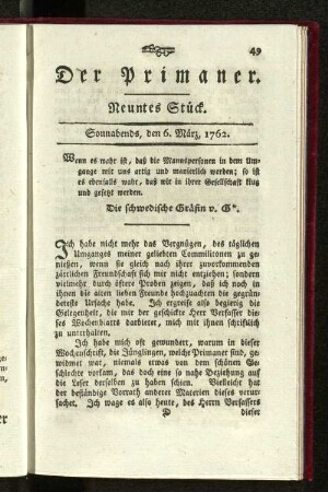 Neuntes Stück.