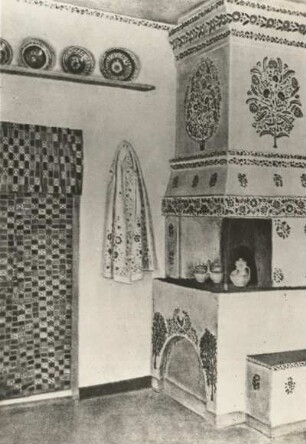 Ofen, bemalt. Von der Kolchosbäuerin Hanna Pawlenko aus dem Dorf Petrikowka (Gebiet Nikolajew)