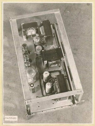 10 kW Fernsehsender Nr. 507, Kontrollpult Einschub Netzteil Ton I, Foto 1954