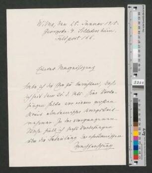 Brief an Werner von Melle