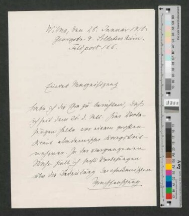 Brief an Werner von Melle