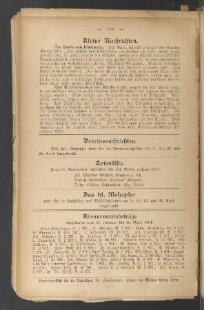Kleine Nachrichten