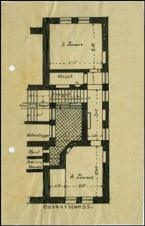 Handzeichnung Grundriss Anbau (Obergeschoss)