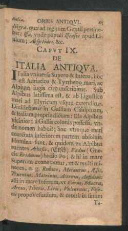 Caput IX. De Italia Antiqua.