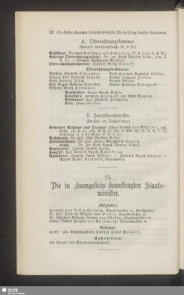 VI. Die in Evangelicis beauftragten Staatsminister