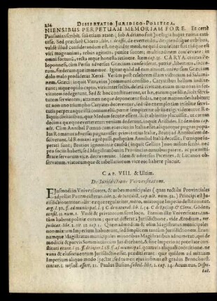 Cap. VIII. & Ultim. De Iuridictione Vniversitatum.
