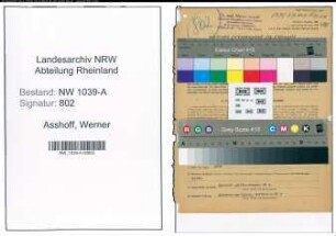 Entnazifizierung Werner Asshoff , geb. 31.12.1913 (Oberarzt)