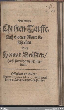 Die wahre Christen-Tauffe