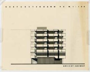 Wohnhaus Kurfürstendamm 90, Berlin-Halensee: Ansicht 1:100