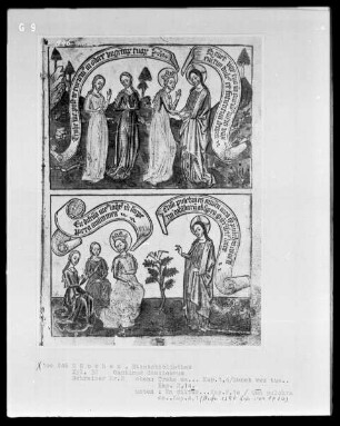 Canticum Canticorum (Allegorische Übertragung des Hohenliedes) — Zwei Szenen zum Hohenlied, Folio 2 recto