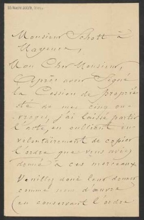 Brief an B. Schott's Söhne : 26.04.1900