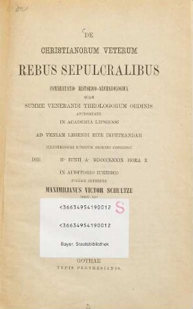 De christianorum veterum rebus sepulcralibus commentatio historico-archaeologica