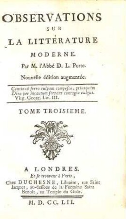 Observations sur la littérature moderne, 3