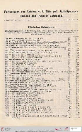 Römisches Kaiserreich (Nr. 4486 - 4736)