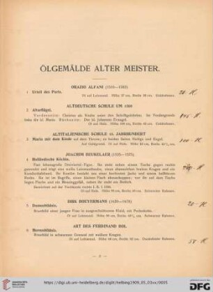 Ölgemälde alter Meister (Nr. 1-120)