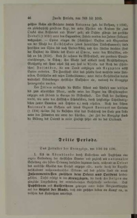 Dritte Periode. Das Zeitalter der Kreuzzüge, von 1096 bis 1291