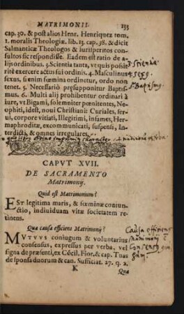 Caput XVII. De Sacramento Matrimonii