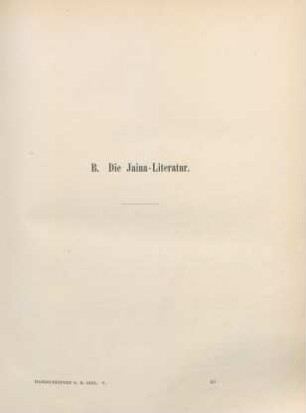 B. Die Jaina-Literatur