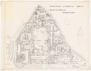 Technische Universität Berlin Nordgelände: Lageplan mit Grünflächenplan 1:500