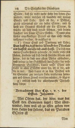 Betrachtung über Cap. 2. v. 7. der Offenb. Johannis.
