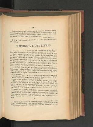 Chronique des Livres.
