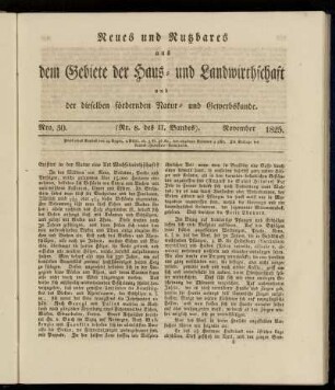 Nro. 30. (Nr. 8. des II. Bandes.) November 1825.