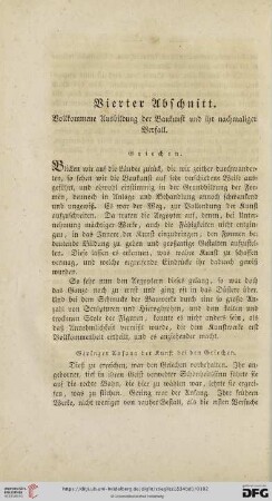 Vierter Abschnitt: Vollkommene Ausbildung der Baukunst und ihr nachmaliger Verfall