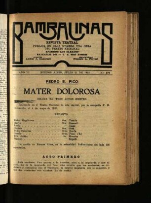 Mater dolorosa : drama en tres actos breves
