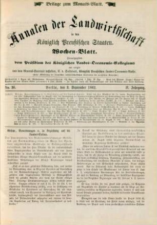 No. 36. Berlin, den 3. September 1862. II. Jahrgang.