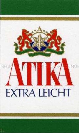 Schild für Zigarettenautomat für "Atika"-Zigaretten