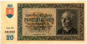 Geldschein, 20 Koruna, 15.9.1939