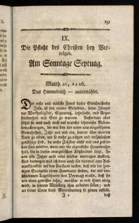 131-149, IX. Die Pflicht des Christen bey Vertraegen ...