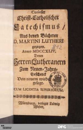 Curioser Christ-Catholischer Catechismus