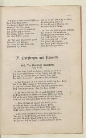 IV. Erzählungen und Schwänke