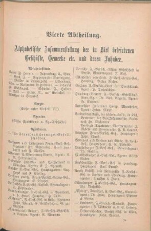 Abfuhrinstitute. Aerzte. Agenten. Agenturen. [Antiquare. Apothker. Architekten. Auctionatoren. Austernhandlung.]