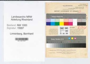 Entnazifizierung Bernhard Linnenberg, geb. 02.05.1903 (Techniker)