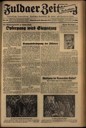 Ausgabe vom Mittwoch, den 10. November 1937.