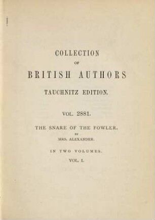 The snare of the fowler, 1