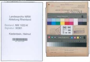 Entnazifizierung Helmut Kastenbein , geb. 16.02.1908 (Technischer Angestellter)