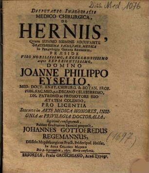 Disputatio Inauguralis Medico Chirurgica, De Herniis