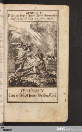 Cain erschlägt seinen Bruder Abel.